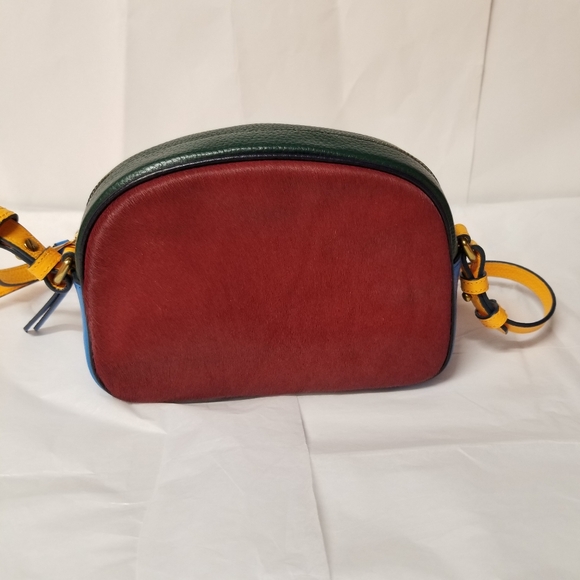 J.Crew Colorblock Calf Hair and Leather Camera Bag, Red/Multi, NWT - Picture 4 of 15